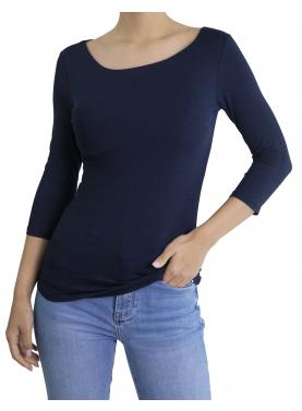 Maglia con scollo a barca con manica 3/4